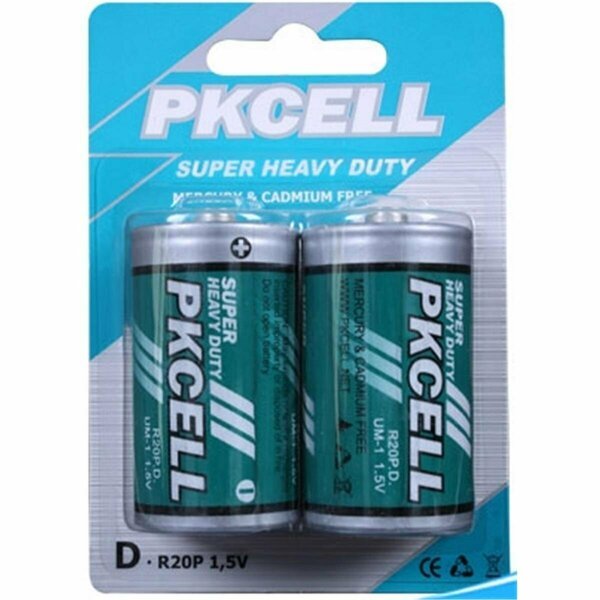 1.5V Heavy Duty Zinc Chloride Battery, 2PK, Pkcell, Mfr#: R20P-2B