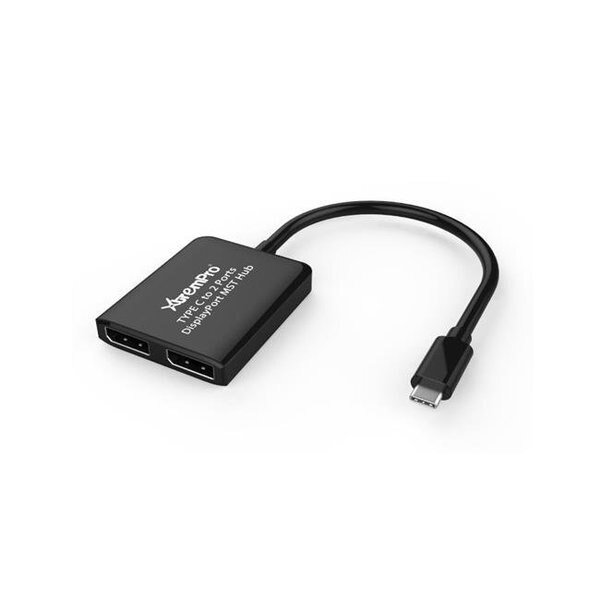 Xtrempro 61075 USB 3.1 Type-C to 2 Display Port Dual Monitor Splitter HDCP MST HUB, Xtrempro, Mfr#: 61075