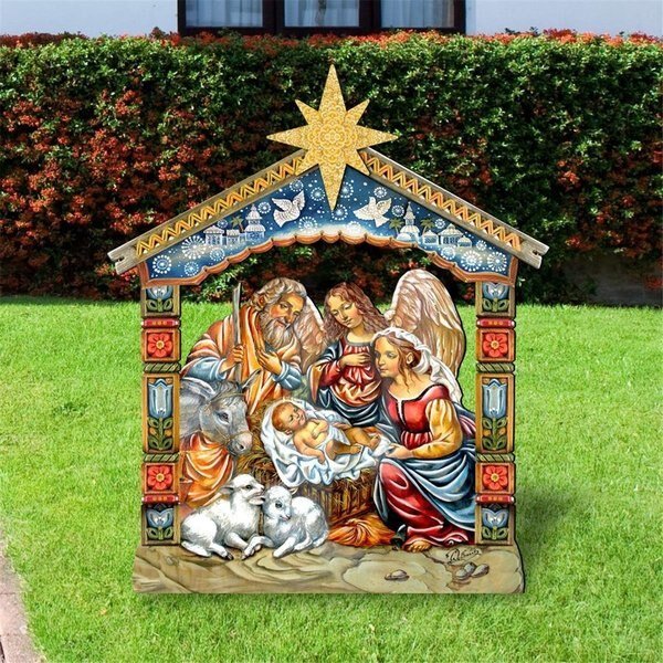 39 in. Outdoor Nativity Free-Standing Wooden Garden Decor, Heat Wave, Mfr#: HE2097398