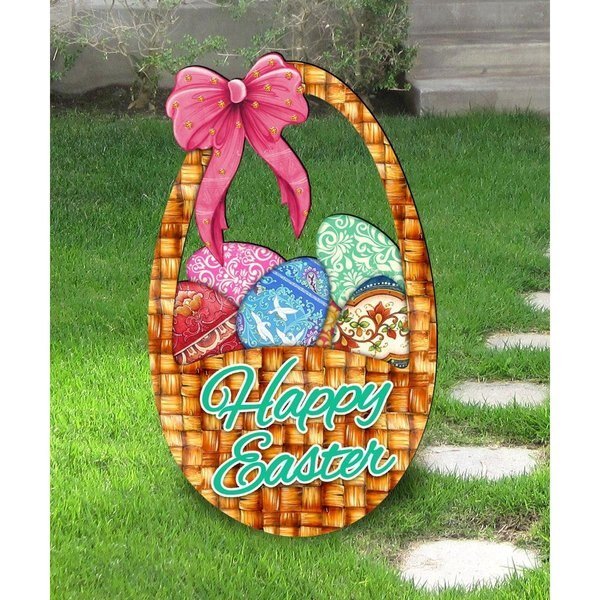 Easter Basket Free Standing Garden Decor, Heatwave, Mfr#: HE1774707