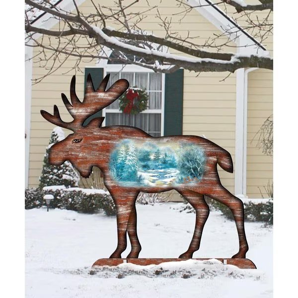 32 in Woodsy Moose Scenic FreeStanding Garden Decor, Heatwave, Mfr#: HE2097436