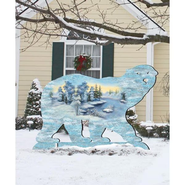 32 in Polar Bear Scenic FreeStanding Garden Decor, Heatwave, Mfr#: HE1770849
