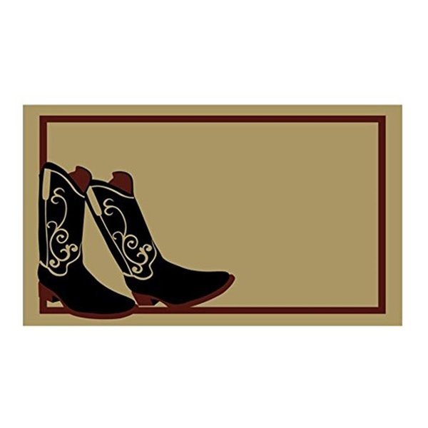 18 x 30 in. PVC Backed Cowboy Boots Doormat - Black, Dare2Decor, Mfr#: DA1777180