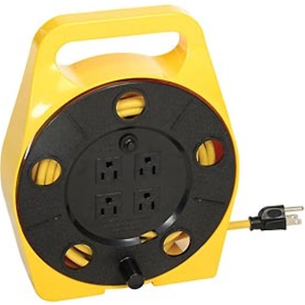 Yellow Quad Plug Cord Reel, 25 ft. - 16 by 3 GA, Virtual, Mfr#: VI2582693
