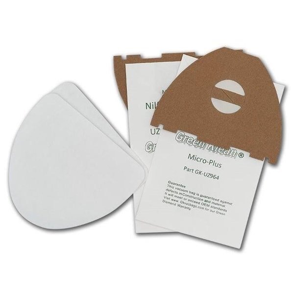 Green Klean GK-UZ964 Nilfisk Advance UZ964 Hip Vac Replacement Vacuum Bags - 10 per Case - Case of 20, Green Klean, Mfr#: GK-UZ964