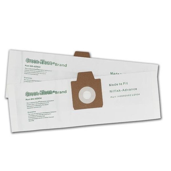 Green Klean GK-UZ934 Nilfisk-Advance UZ934 Replacement Vacuum Bags - 10 per Case - Case of 10, Green Klean, Mfr#: GK-UZ934