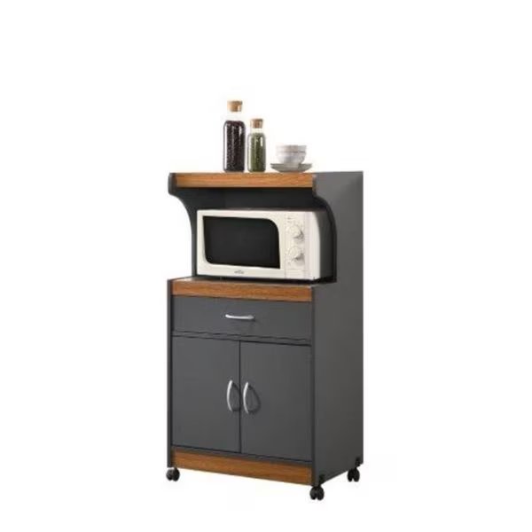 45.19 x 15.75 x 24 in. Microwave Kitchen Cart, Grey & Oak, Made-To-Order, Mfr#: MA2584711