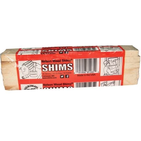 Nelson Wood Shims NW 12 PINE Pine Wood Shims; 8 in. - Pack of 12; Pine, Nelson Shims, Mfr#: NW 12 PINE