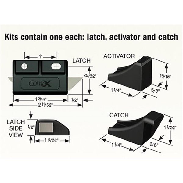 Double Door Latch with Slam Action - Black, Timberline Locks, Mfr#: TI136751