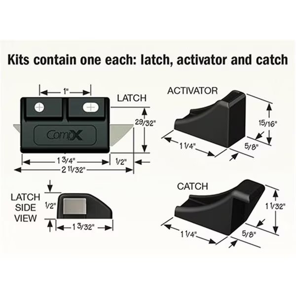 Timberline Locks TLDL300W Double Door Latch with Slam Action - White, Timberline Locks, Mfr#: TLDL300W