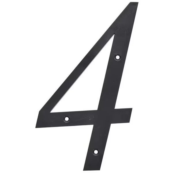 Hillman Group 847378 6 in. Nail-On Black Plastic House Number - 4 -  3 Piece, Hillman, Mfr#: 847378