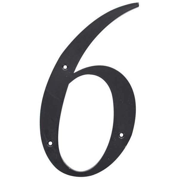 Hillman Group 847380 6 in. Nail-On Black Plastic House Number - 6 -  3 Piece, Hillman, Mfr#: 847380