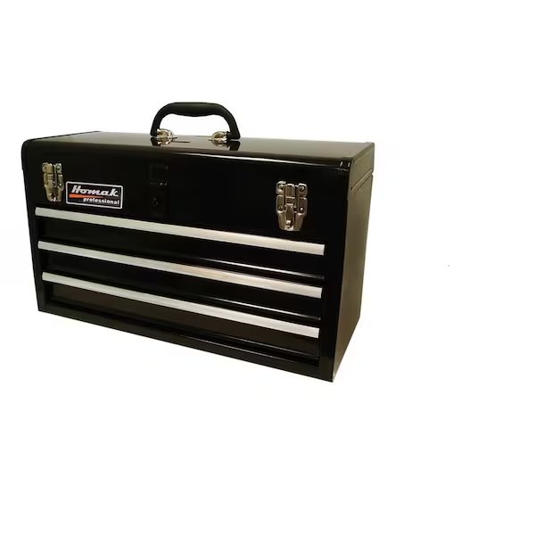 11.80 x 20.50 x 8.60 in. 3 Drawer Ball Bearing Toolbox & Chest - Black