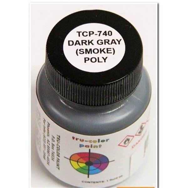 Tru-Color Paint TCP740 1 oz Dark Gray Smoke Poly, Tru-Color Paint, Mfr#: TCP740