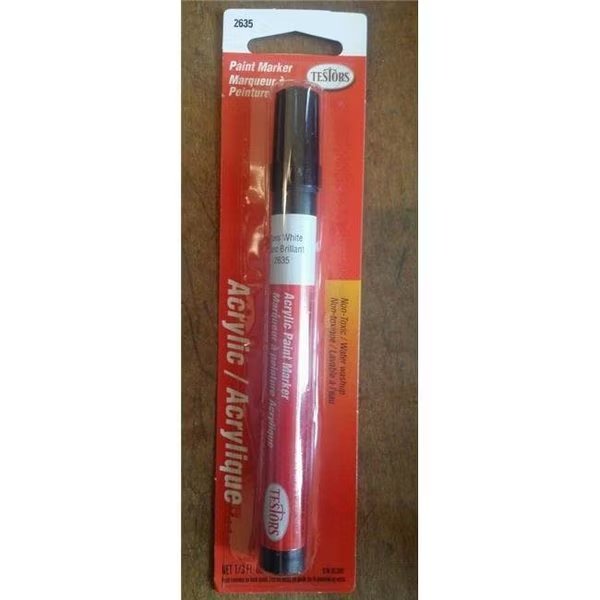 Testors Paints TES2635C Gloss White - Acrylic Paint Marker, Testors, Mfr#: TES2635C