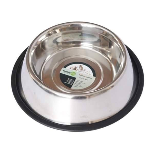 64 oz Stainless Steel Non - Skid Pet Bowl for Dog or Cat - 8 Cup, Iconic Pet, Mfr#: IC302672