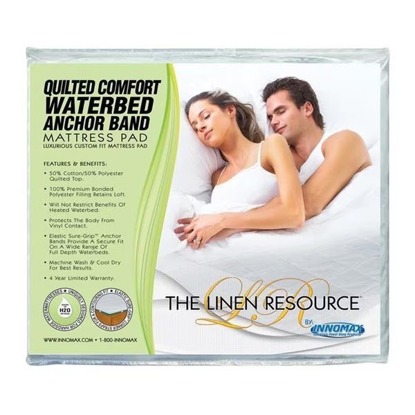 Innomax 5-85-QA-1 Quilted Comfort Waterbed Anchor Band Custom Fit Protection Mattress Pad; King Size, Innomax, Mfr#: 5-85-QA-1