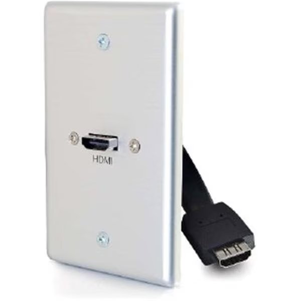 3.5 mm Single Gang Wall Plate with HDMI Pigtail Aluminum, Cb Distributing, Mfr#: ST729324
