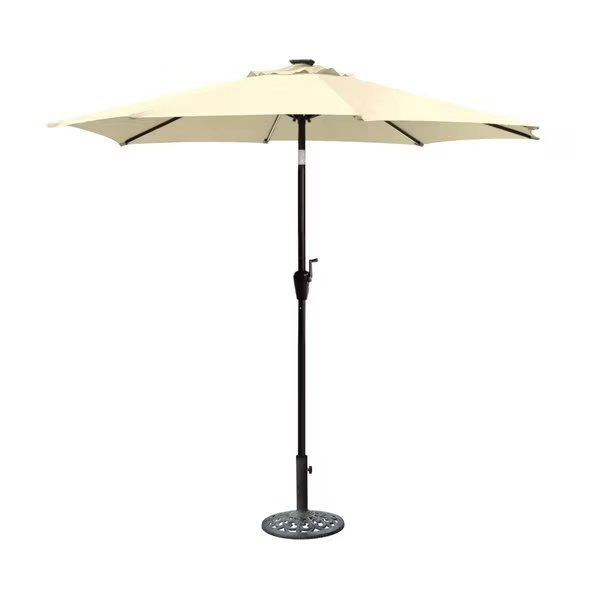 9 ft. Aluminum Umbrella with Crank & Solar Guide Tubes - Brown Pole & Tan Fabric, Propation, Mfr#: PR1081269