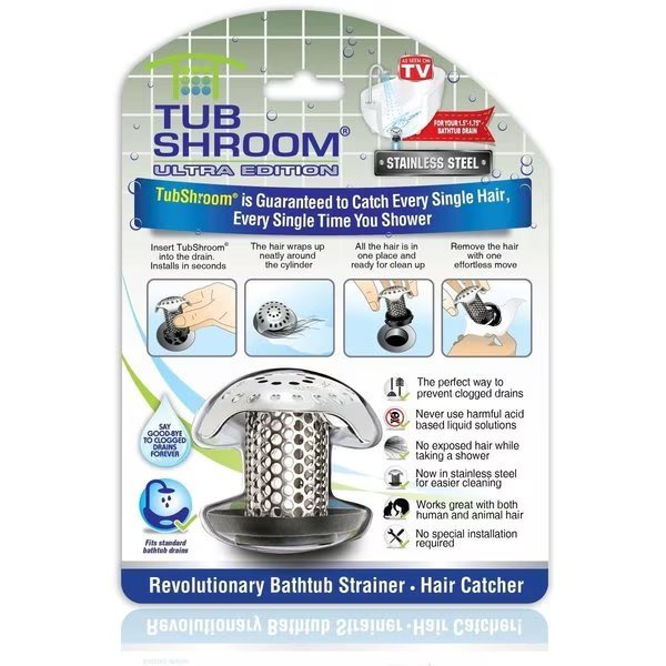 Ultra Revolutionary Bath Tub Drain Protector Hair Catcher, Tubshroom, Mfr#: TU308284