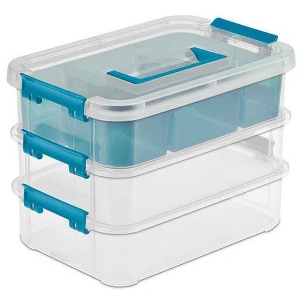 Sterilite - Lake Havasu AZ 14138606 3 Layer Stack & Carry Box  Blue, Sterilite - Lake Havasu Az, Mfr#: 14138606