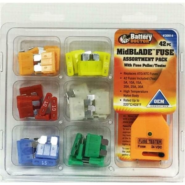 Automotive Fuse Kit, ATO/ATC Series, 40 Fuses Included 5 A to 30 A, Not Rated, 42 PK, Wirthco, Mfr#: W48-30914