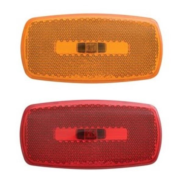 Optronics O24-MC32RBS 2 Wire Oval Red Marker & Clearance Light with Reflex; Black Base, Optronics, Mfr#: O24-MC32RBS