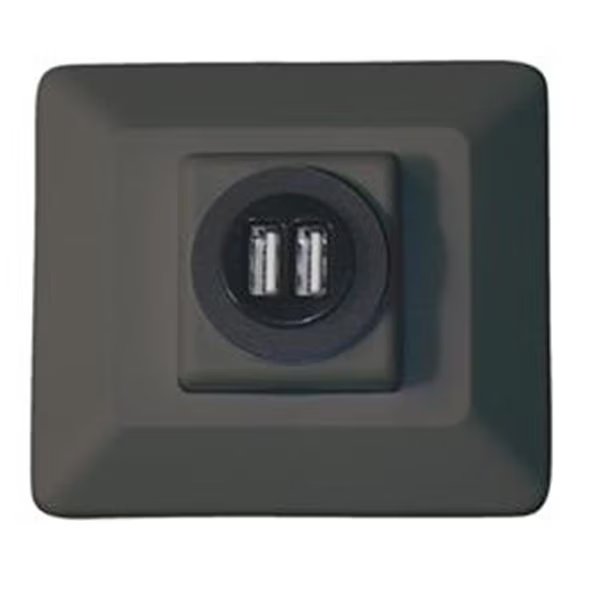 12V Power Port Socket with Lock - Black, Backseat, Mfr#: BA2605049
