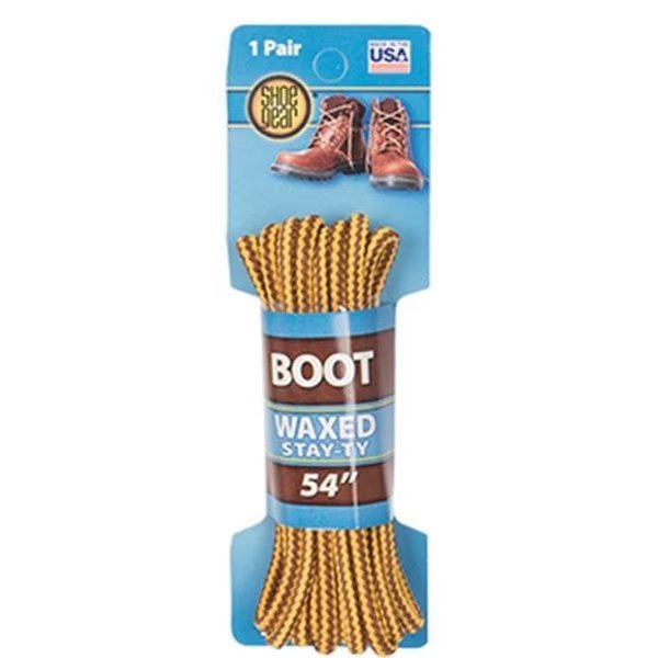 Shoe Gear 375112 54 in. Waxed Boot Laces; Brown & Gold, Shoe Gear, Mfr#: 375112