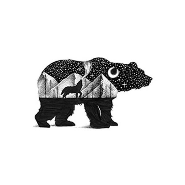 Sticker Art 470120 Bear & Wolf Sticker, Sticker Art, Mfr#: 470120