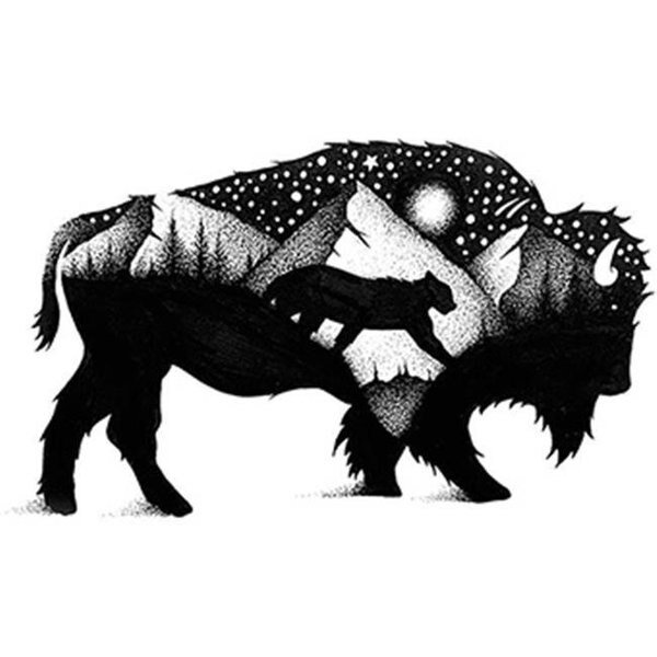 Sticker Art 470138 The Bison Sticker, Sticker Art, Mfr#: 470138