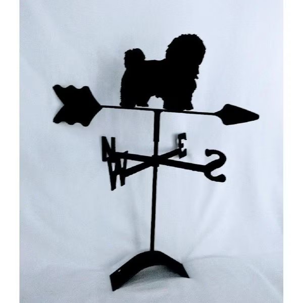 Havanese Roof Mount Weathervane, The Lazy Scroll, Mfr#: havaneseroof