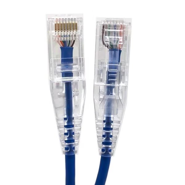 Micro Connectors E08-001BL-SLIM5 1 ft. Ultra Slim 28AWG Cat6 UTP RJ45 Patch Cables; Blue - Pack of 5, Micro Connectors, Mfr#: E08-001BL-SLIM5