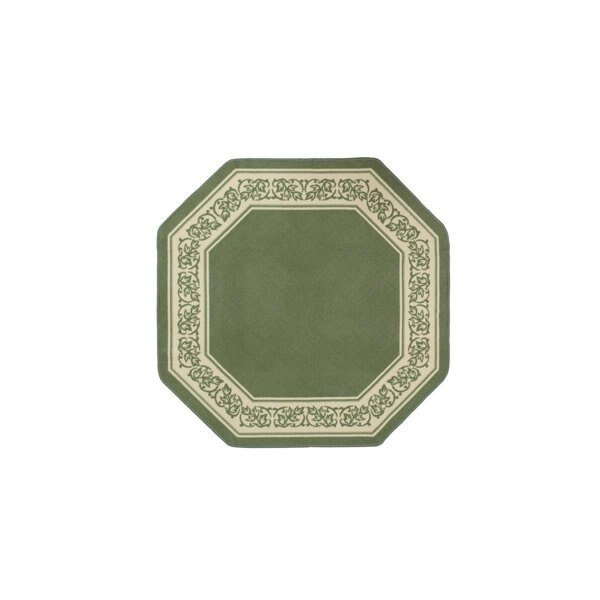 54 x 54 in. Floral Border Octagon Accent Rug - Green, Manmade, Mfr#: MA2613944