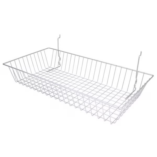BSK11-WTE 24 x 12 x 4 in. Shallow BasketWhite, Dwellingdesigns, Mfr#: DW1104876