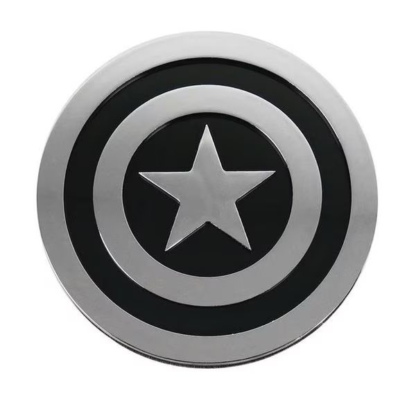 Captain America dclcapshldchrmblkcar Captain America Shield Chrome & Black Car Emblem Stickers, Captain America, Mfr#: dclcapshldchrmblkcar