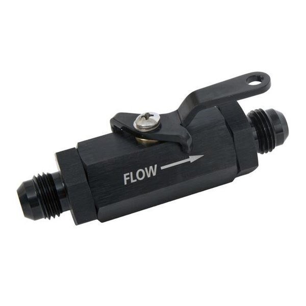 Russell RUS650633 6AN Male to 6AN Male Aluminum Shut Off Valve; Black Anodize, Russell, Mfr#: RUS650633