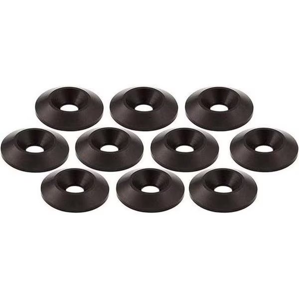 Countersunk Washer, Fits Bolt Size 1/4" Aluminum, Black Anodize Finish, Allstar Performance, Mfr#: ALL18663