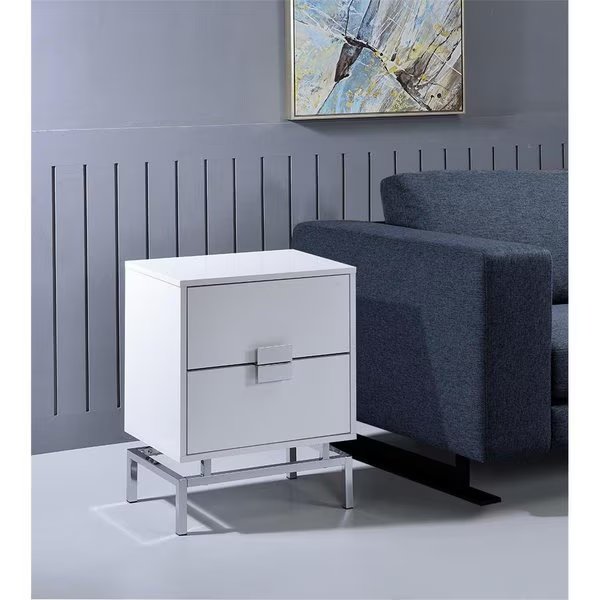 Myco Furniture LY100 13 x 18 x 24 in. Lydia Accent Table; White, Myco Furniture, Mfr#: LY100