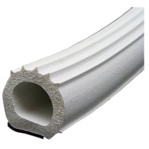 1 in. x 1 in. x 50 ft. Ribbed D Seal with White Hats, Red Tape, Strike3, Mfr#: ST2622240