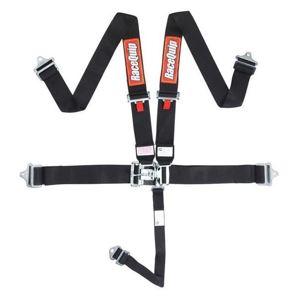 Racequip 711001 Latch & Link 5 Point Auto Racing Harness Set; Black, Racequip, Mfr#: 711001