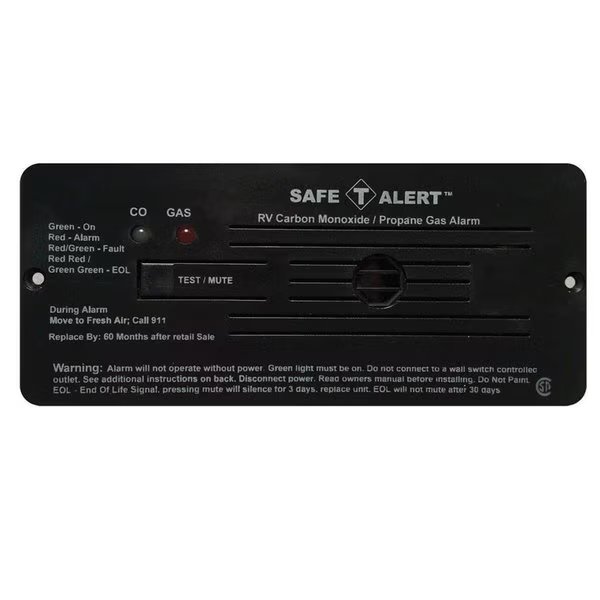 MTI Industries MTI35-742-BL 12V Flush Mount Hard Wire Combination Carbon Monoxide & Propane Alarm; Black, Mti Industries, Mfr#: MTI35-742-BL
