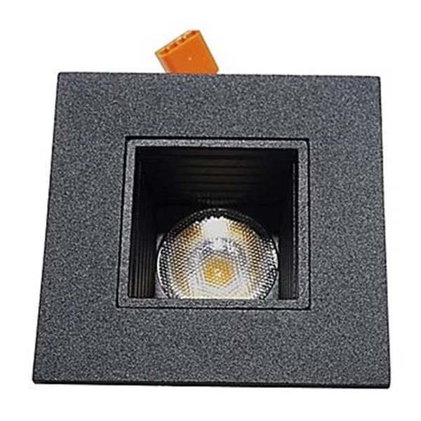 Nicor Lighting DQR2-10-120-3K-BK-BF 2 in. Square LED Downlight with Baffle Trim; Black - 3000K, Nicor Lighting, Mfr#: DQR2-10-120-3K-BK-BF