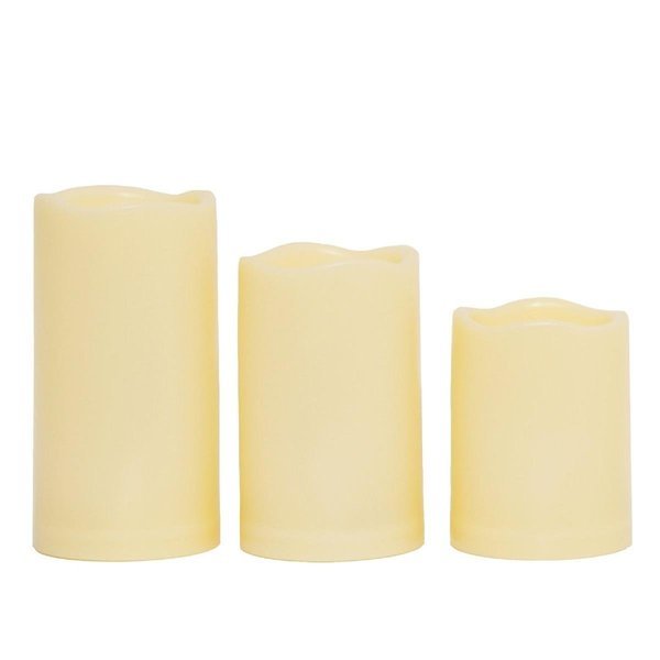 3 x 4 in. Outdoor Weatherproof Flameless Candles with Timer; Medium - Pack of 3, Designs-Done-Right, Mfr#: DE802001