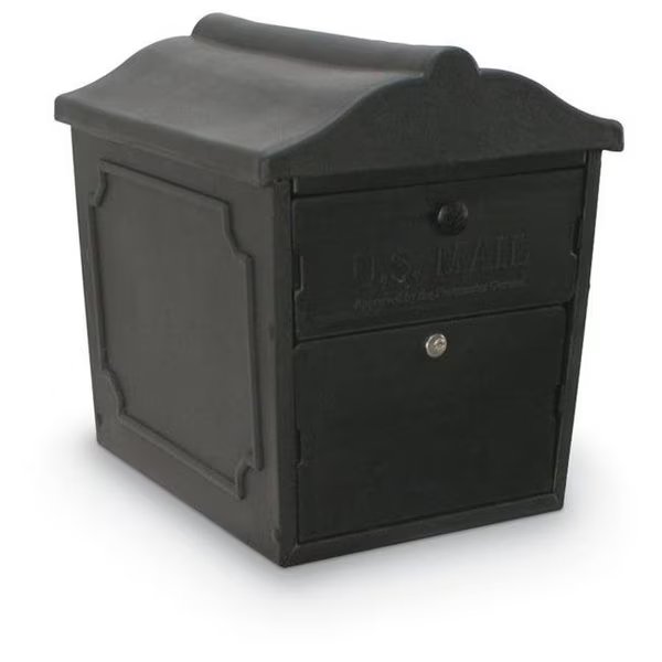 Postal Products Unlimited N1029134 Black Curbside Lockable Blow Molded Mailbox, Postal Products Unlimited, Mfr#: N1029134