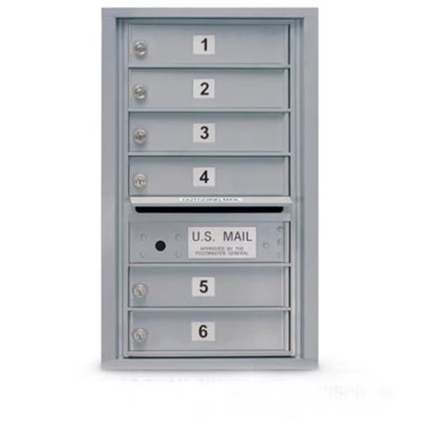 Postal Products Unlimited N1029453SND 6 Door Standard 4C Mailbox - Sandstone, Postal Products Unlimited, Mfr#: N1029453SND