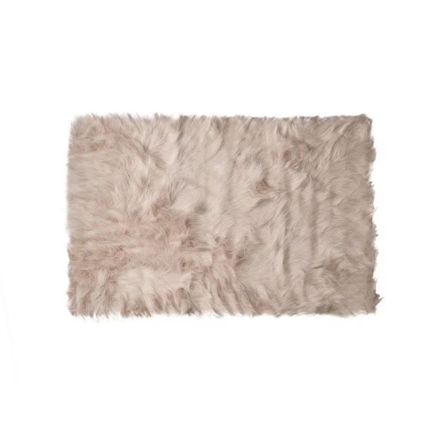 2 x 3 in. Fur Sheepskin Rug & Throw - Taupe, Palacedesigns, Mfr#: PA2144571
