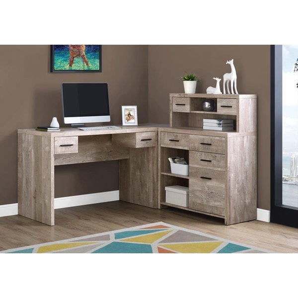 44.75 in. Taupe Reclaimed Wood Particle Board, Laminate & MDF Computer Desk, Gfancy Fixtures, Mfr#: GF2456709
