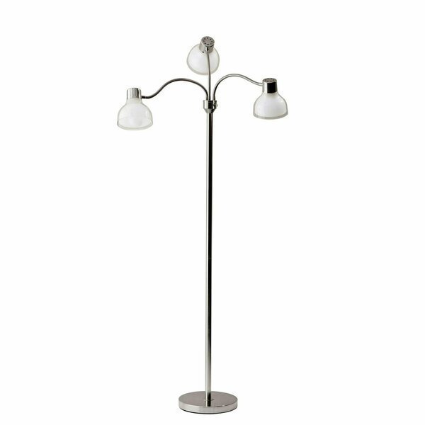 Chrome Metal 3-Arm Floor Lamp30 x 30 x 69 in., Homeroots, Mfr#: 372611