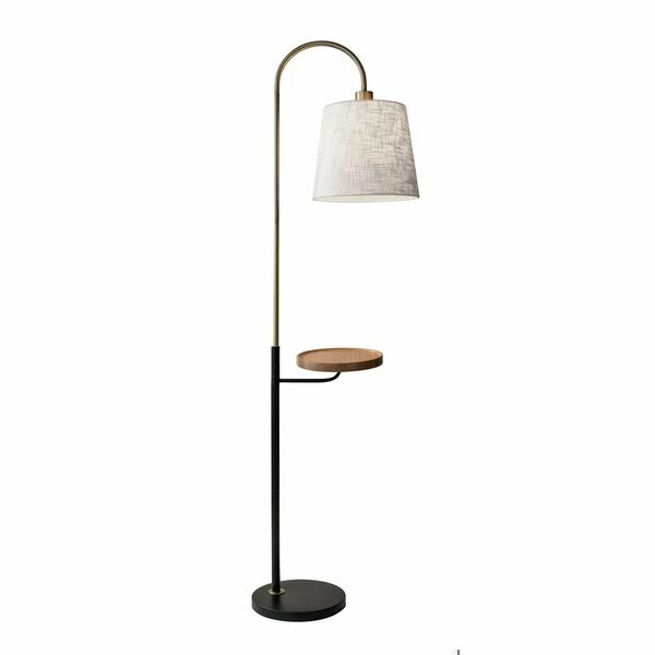 Brass Metal & Fabric Shelf Floor Lamp11 x 18.5 x 65 in., Homeroots, Mfr#: 372574